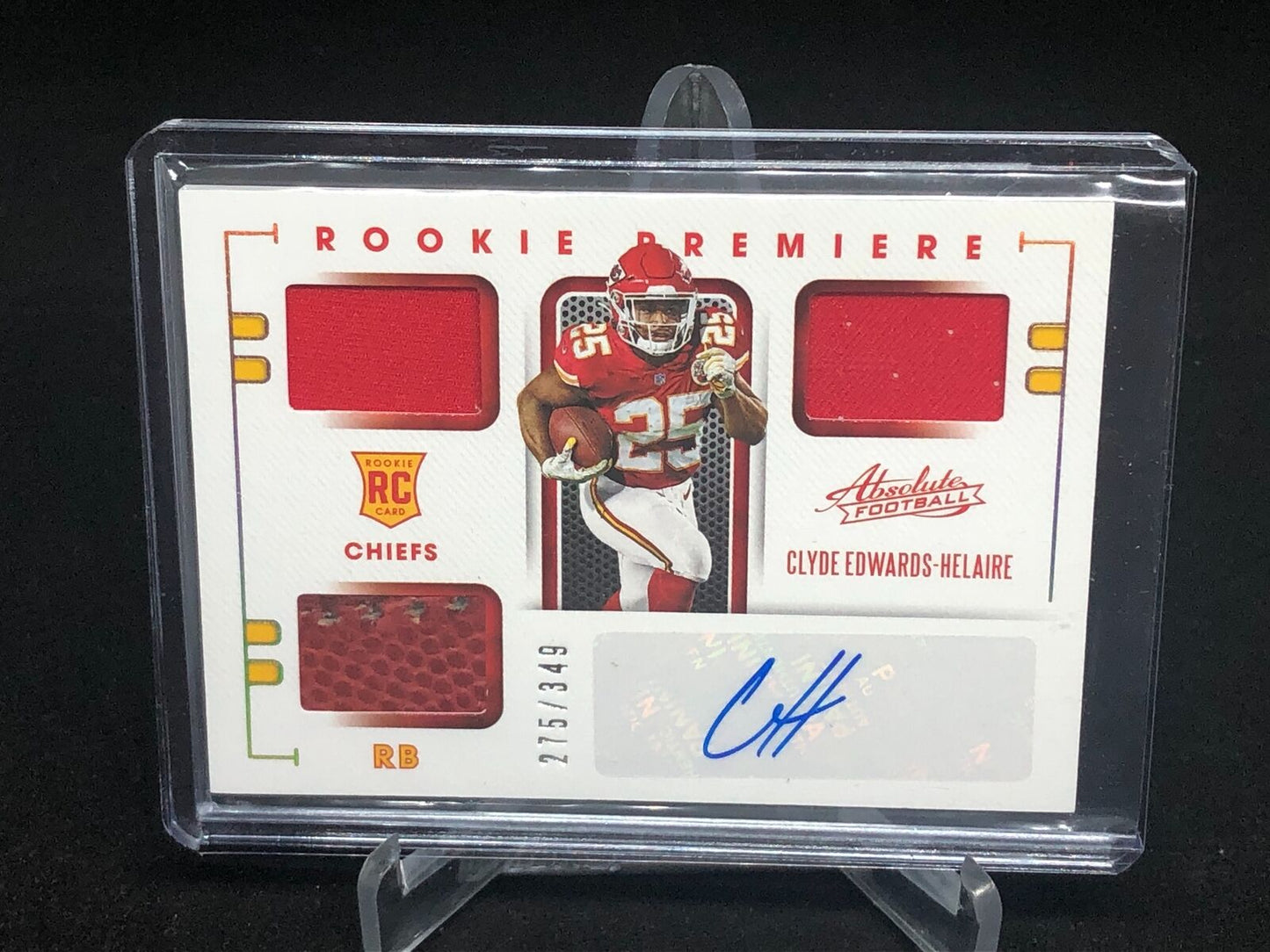 CLYDE EDWARDS HELAIRE 2020 ABSOLUTE PREMIER JERSEY BALL PATCH AUTO RC #D 275/349