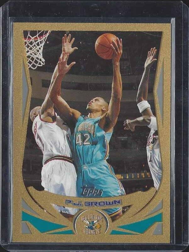 1/1 P.J. BROWN 2004-05 TOPPS GOLD #D 42/99 HIS JERSEY NUMBER #42 !!!