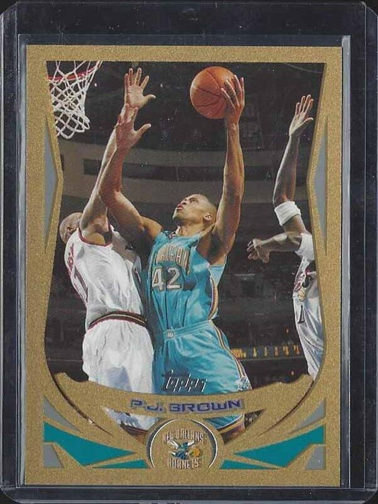 1/1 P.J. BROWN 2004-05 TOPPS GOLD #D 42/99 HIS JERSEY NUMBER #42 !!!