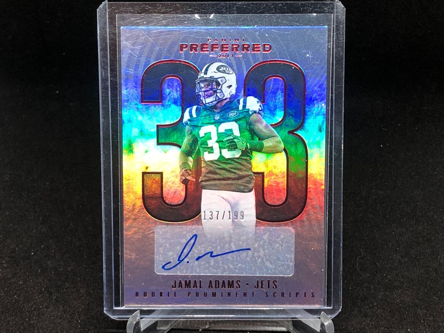 JAMAL ADAMS 2017 PANINI PREFERRED PROMINENT SCRIPTS RED AUTO RC #D 137/199