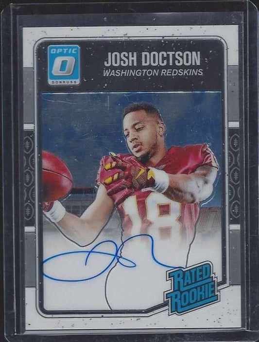 JOSH DOCTSON 2016 DONRUSS OPTIC REDSKINS ON CARD ROOKIE AUTO RC #D 1/150