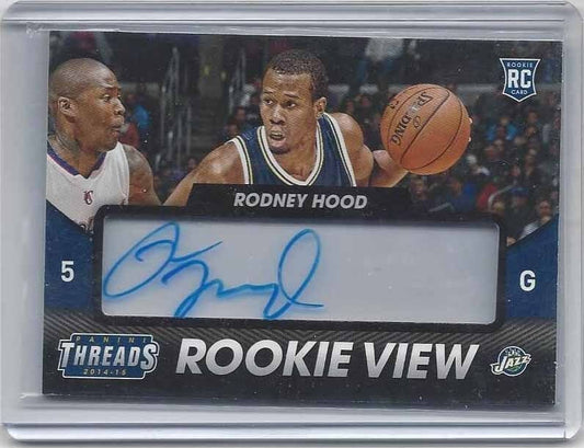 RODNEY HOOD 2014-15 PANINI THREADS ROOKIE VIEW ON CARD AUTO RC #11