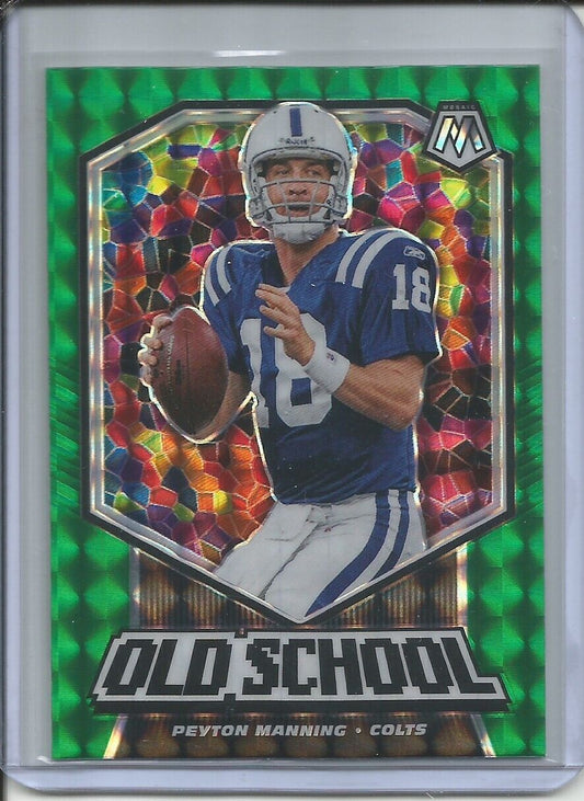 PEYTON MANNING 2019-20 PANINI MOSAIC OLD SCHOOL GREEN PRIZM COLTS