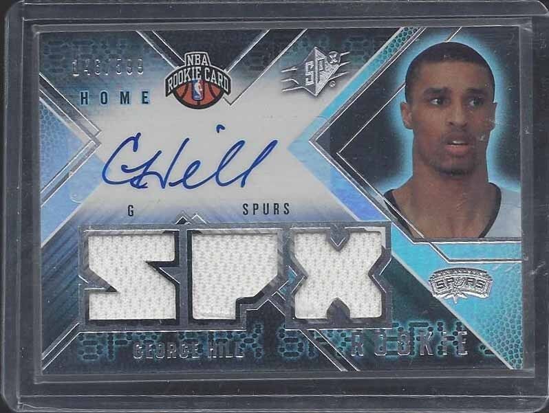 GEORGE HILL 2008-09 SPX HOME TRIPLE ROOKIE JERSEY AUTO RC #D 146/599