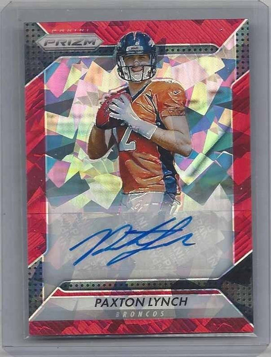 PAXTON LYNCH 2016 PANINI PRIZM RED CRYSTAL PRIZMS ROOKIE AUTO RC #D 33/75