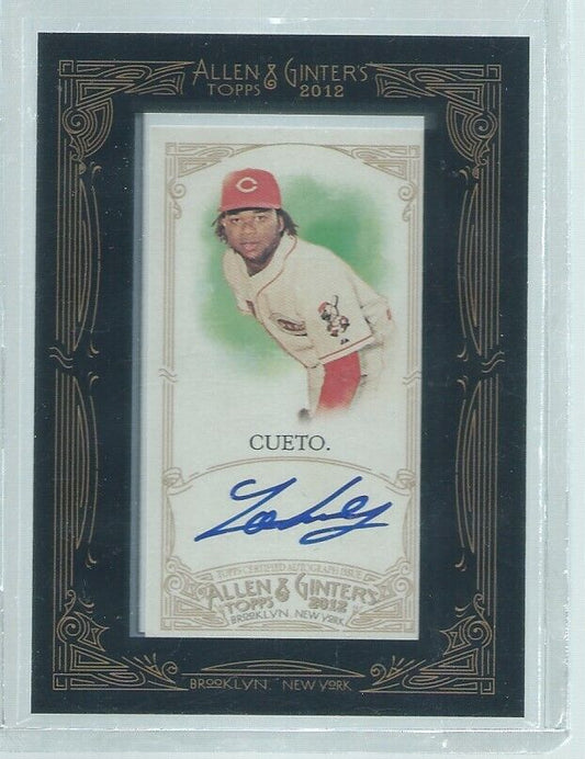 JOHNNY CUETO 2012 TOPPS ALLEN & GINTER ON CARD AUTO
