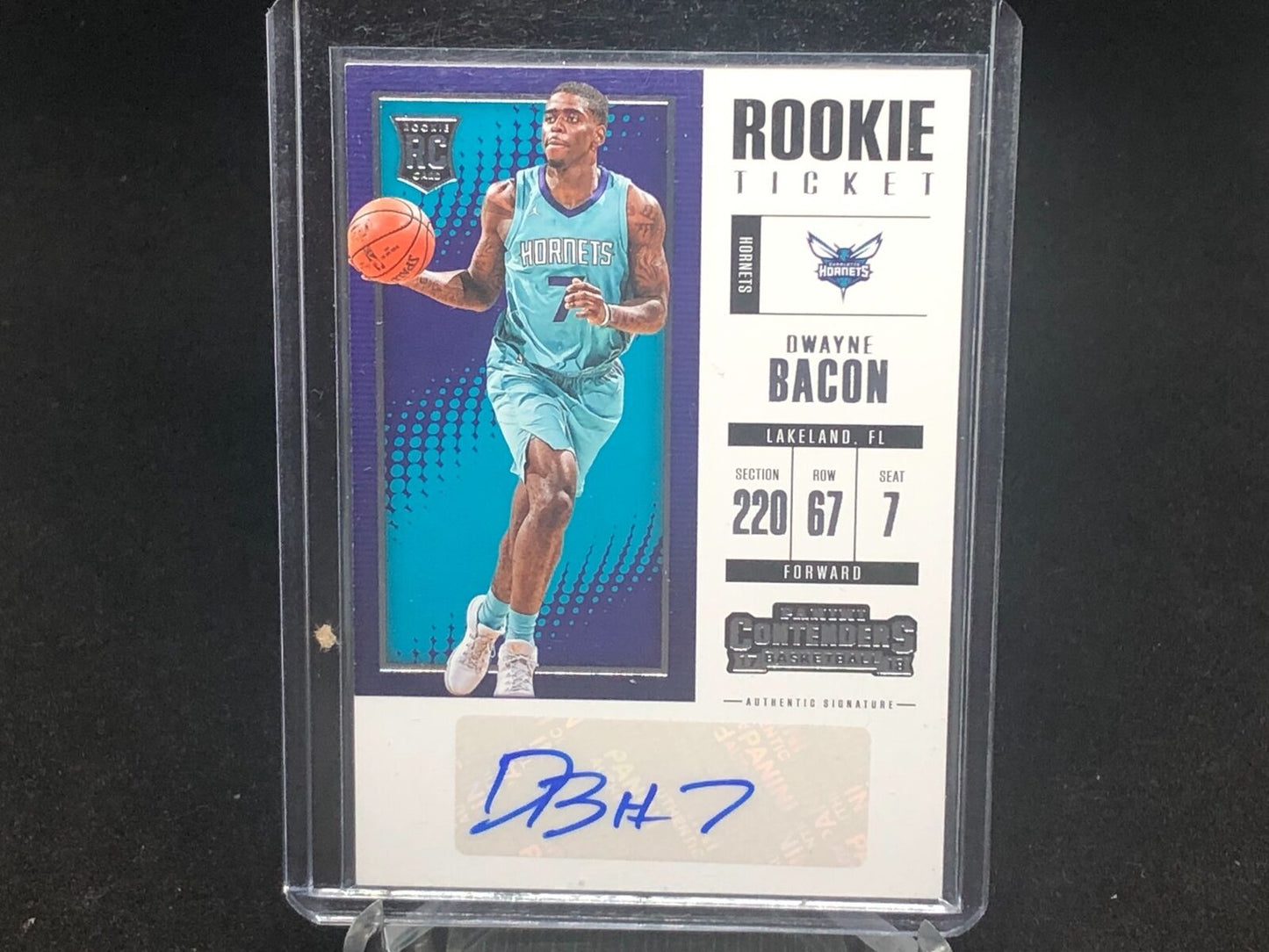 DWAYNE BACON 2017-18 PANINI CONTENDERS ROOKIE TICKET AUTO RC