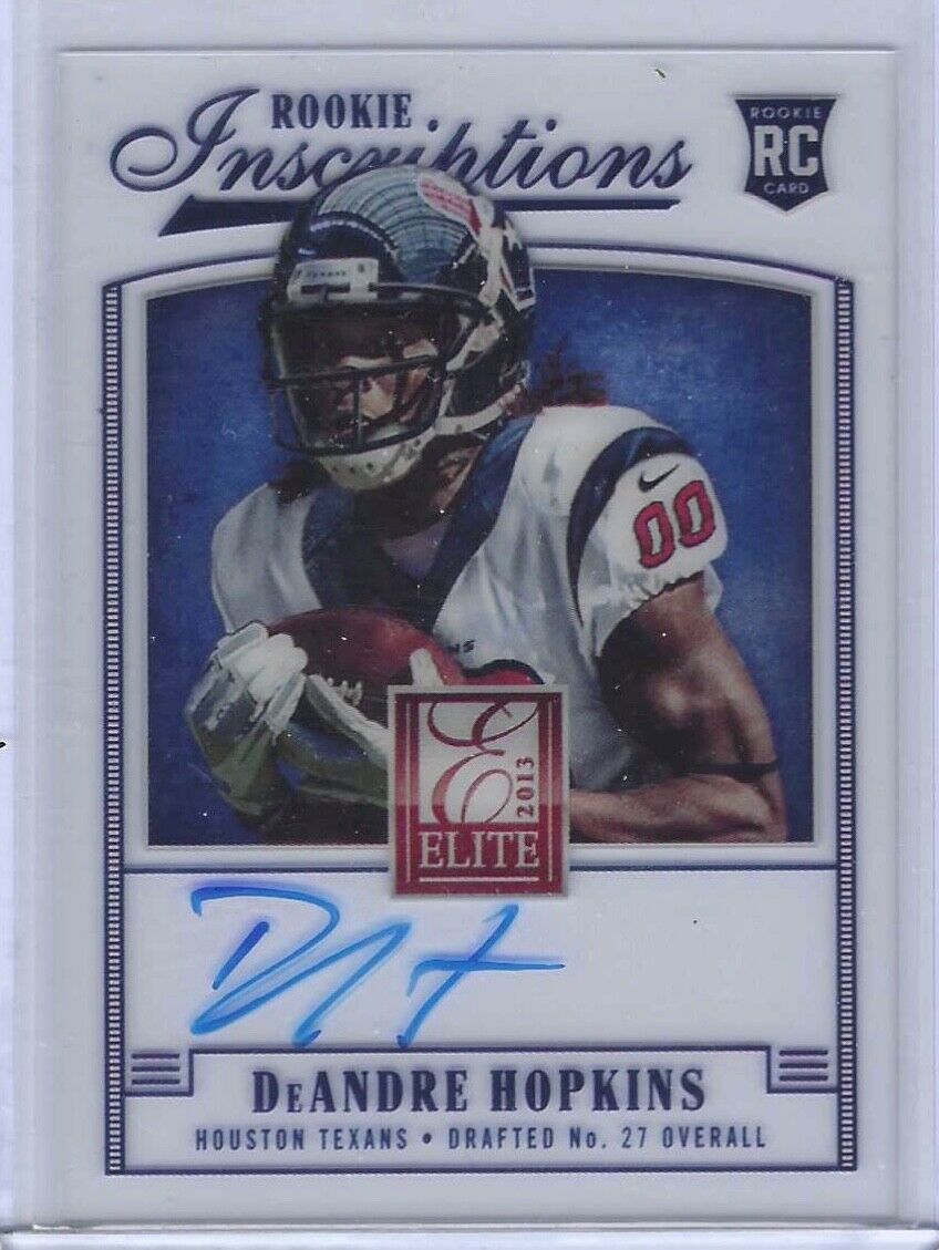 DEANDRE HOPKINS 2013 DONRUSS ELITE ROOKIE INSCRIPTIONS BLUE INK ROOKIE AUTO RC 7