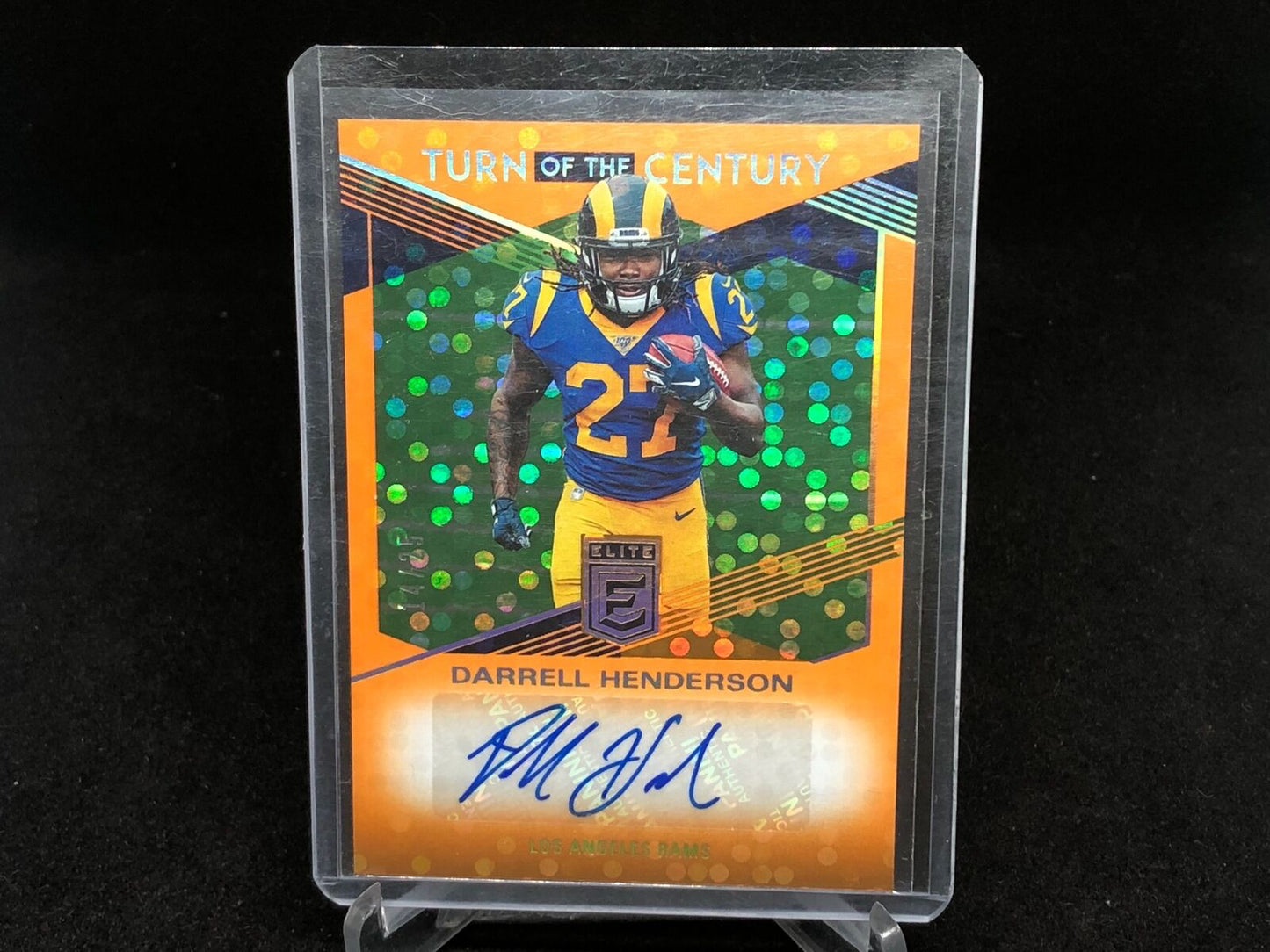 DARRELL HENDERSON 2019 DONRUSS ELITE ORANGE TURN OF THE CENTURY AUTO RC #D 4/25