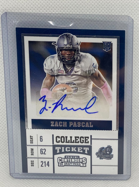 ZACH PASCAL 2017 PANINI CONTENDERS DRAFT PICKS COLLEGE TICKET AUTO RC #291