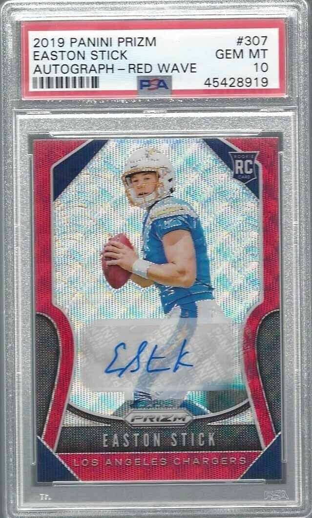 EASTON STICK 2019 PANINI PRIZM RED WAVE PRIZMS ROOKIE AUTO RC /149 PSA 10 GEM MT