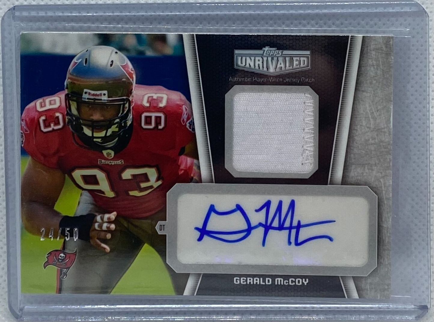 GERALD MCCOY 2010 TOPPS UNRIVALED RPA PATCH AUTO RC #D 24/50
