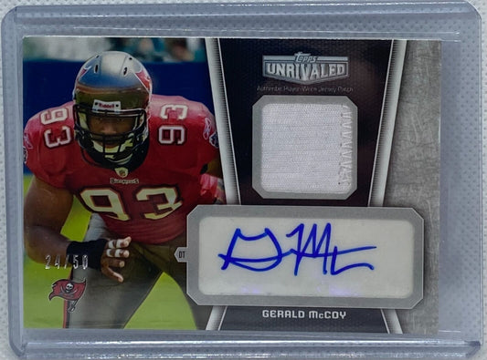 GERALD MCCOY 2010 TOPPS UNRIVALED RPA PATCH AUTO RC #D 24/50