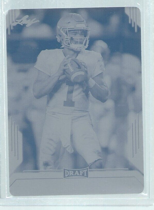 KYLER MURRAY 2019 LEAF DRAFT CYAN PRINTING PLATE RC #D 1/1