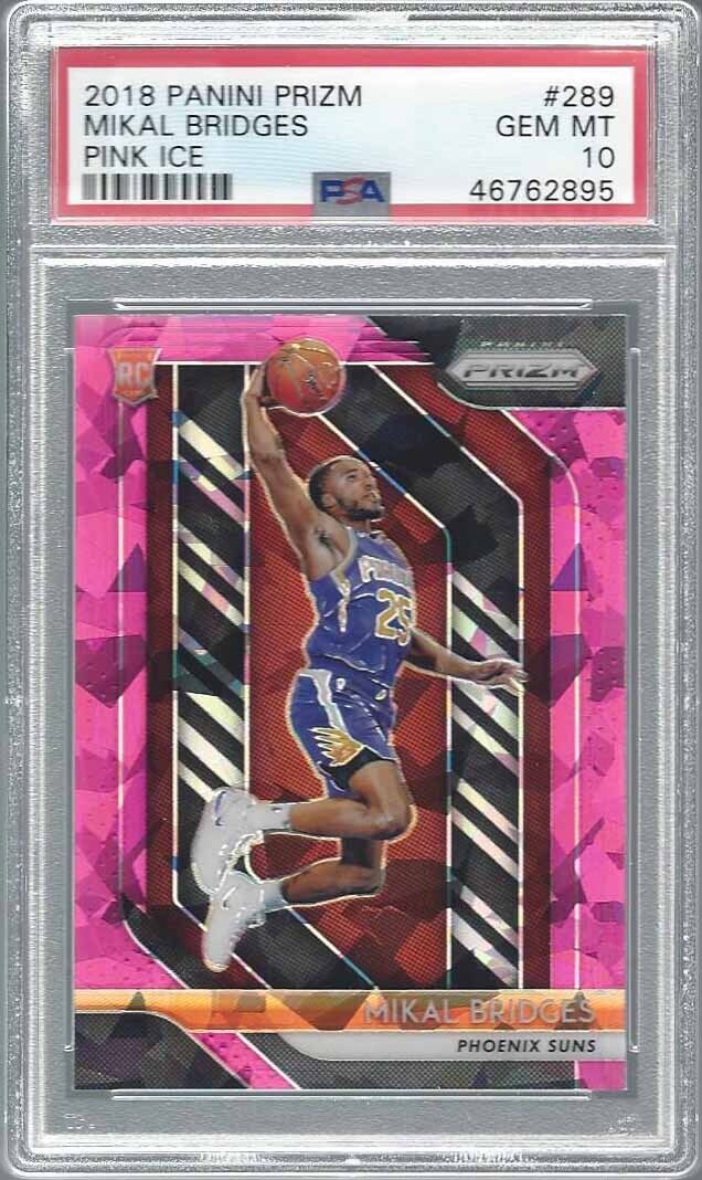 MIKAL BRIDGES 2018-19 PANINI PRIZM PINK ICE PRIZMS RC #289 PSA 10 GEM MINT