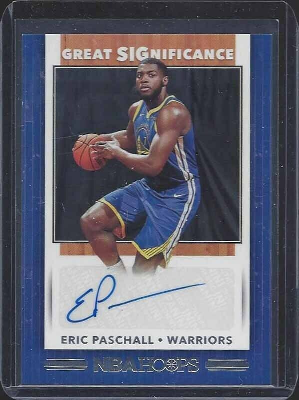 ERIC PASCHALL 2018-19 NBA HOOPS GREAT SIGNIFICANCE ROOKIE AUTO RC