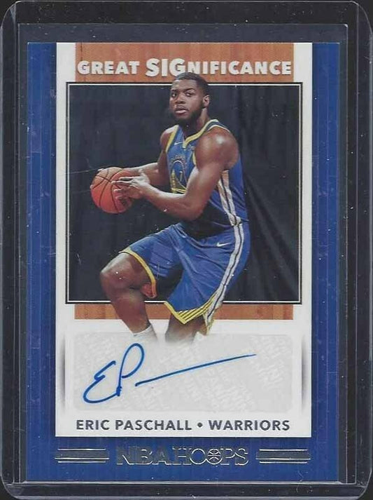 ERIC PASCHALL 2018-19 NBA HOOPS GREAT SIGNIFICANCE ROOKIE AUTO RC