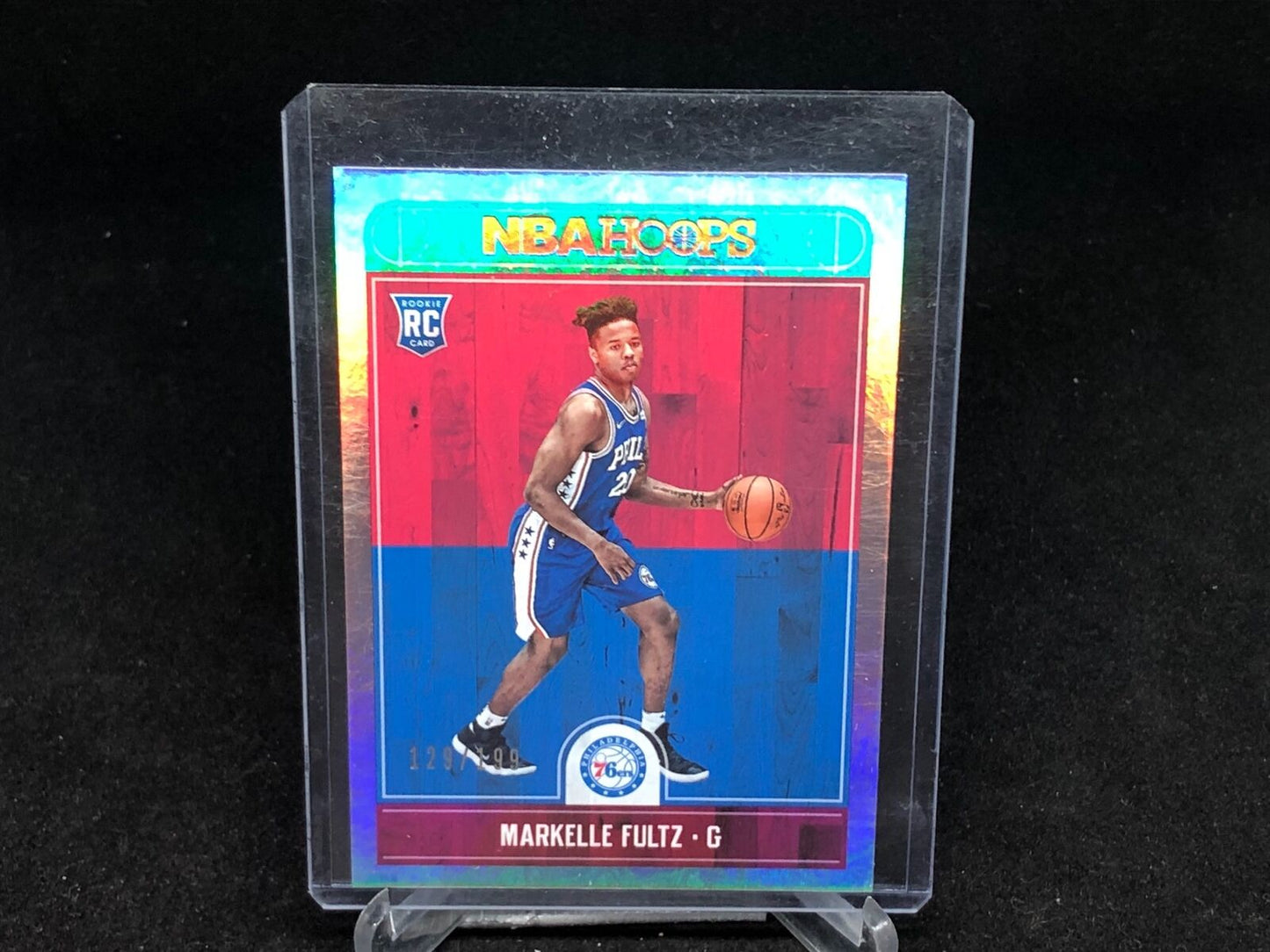 MARKELLE FULTZ 2017-18 PANINI HOOPS SILVER HOLOFOIL RC #D 129/199