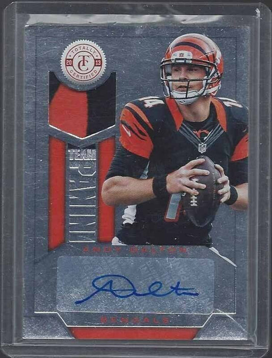 ANDY DALTON 2013 TOTALLY CERTIFIED TEAM PANINI 2 COLOR PATCH AUTO #D 7/10