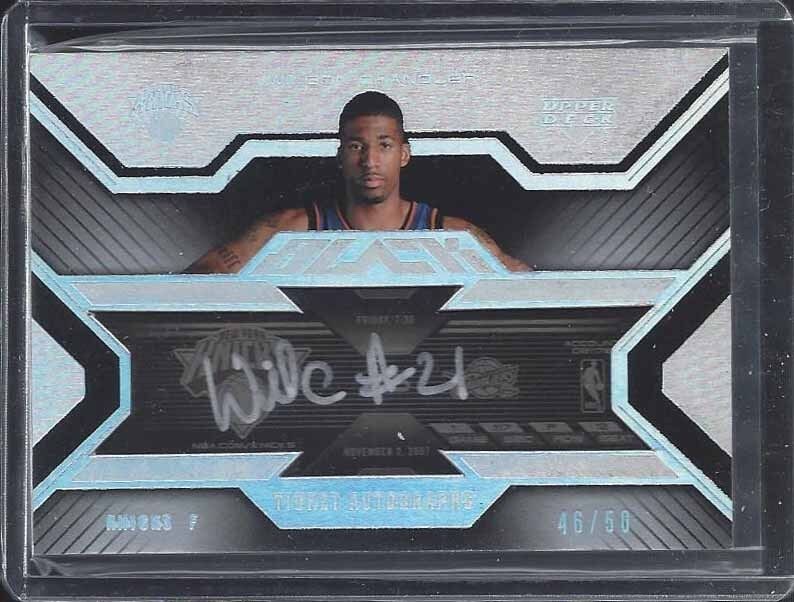 WILSON CHANDLER 2007-08 UD BLACK TICKET AUTOGRAPHS ON CARD ROOKIE AUTO RC #D /50