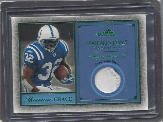 EDGERRIN JAMES 2002 FLEER SHOWCASE GRACE 2 COLOR COLTS PATCH
