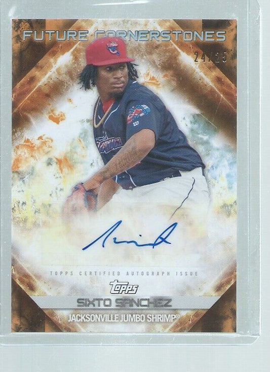 SIXTO SANCHEZ 2020 TOPPS PRO DEBUT FUTURE CORNERSTONES ORANGE AUTO #D 24/25