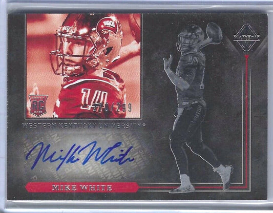 MIKE WHITE 2018 PANINI MAJESTIC FOOTBALL ROOKIE AUTO RC #D /299