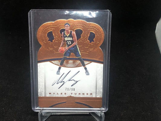 MYLES TURNER 2016-17 PANINI CROWN ROYALE DIE CUT ON CARD AUTO #D 79/99