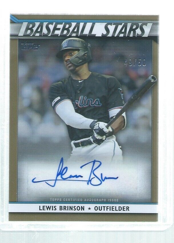LEWIS BRINSON 2020 TOPPS BASEBALL STARS GOLD AUTO #D 49/50