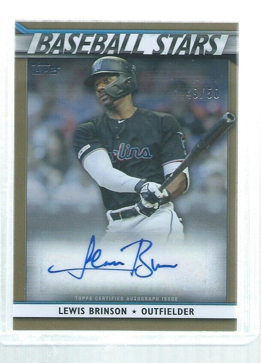 LEWIS BRINSON 2020 TOPPS BASEBALL STARS GOLD AUTO #D 49/50