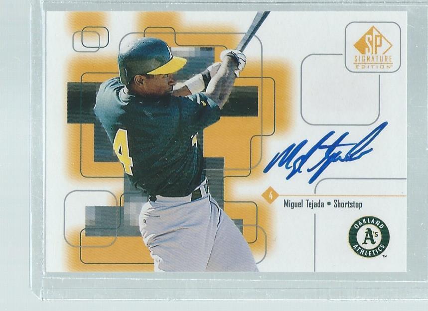 MIGUEL TEJADA 1999 UPPER DECK SP SIGNATURE EDITION ON CARD AUTO