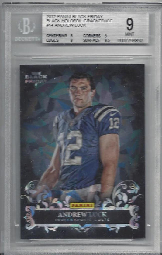 ANDREW LUCK 2012 BLACK FRIDAY HOLOFOIL CRACKED ICE RC #14 BGS 9 POP 2