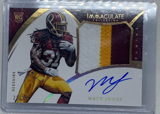 MATT JONES 2015 PANINI IMMACULATE COLLECTION GOLD PATCH ON CARD AUTO RC #D 21/25
