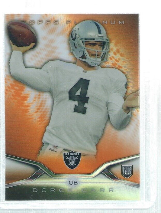 DEREK CARR 2014 TOPPS PLATINUM ORANGE REFRACTOR ROOKIE RC #102
