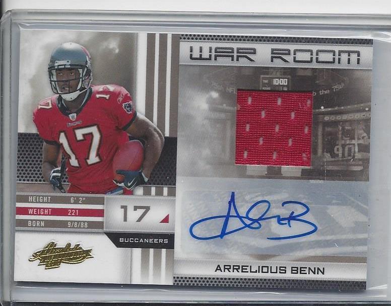 1/1 ARRELIOUS BENN 2010 ABSOLUTE WAR ROOM JERSEY AUTO RC #D 17/25 HIS JERSEY #17