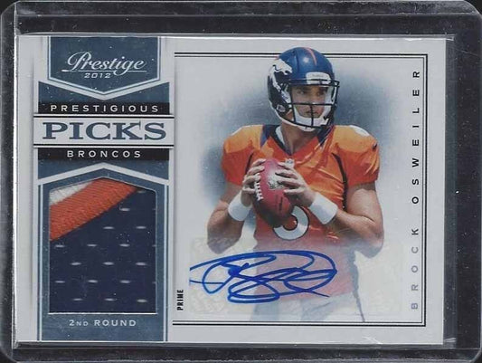 BROCK OSWEILER 2012 PRESTIGE PRESTIGIOUS PICKS 3 COLOR PATCH AUTO RC #D 85/99