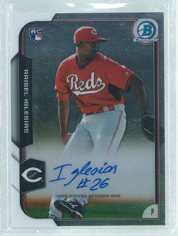 RAISEL IGLESIAS 2019 BOWMAN CHROME ON CARD AUTO ROOKIE RC