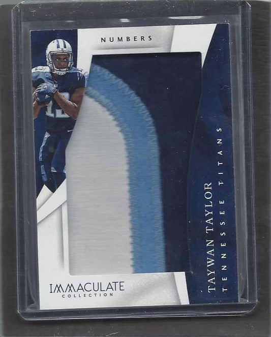 TAYWAN TAYLOR 2017 IMMACULATE NUMBERS JUMBO 3 COLOR ROOKIE PATCH RC #D 25/50