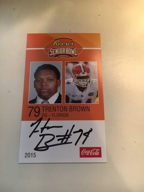 TRENTON BROWN 2015 REESE'S SENIOR BOWL 3X5 FLORIDA AUTOGRAPHED CARD QTY