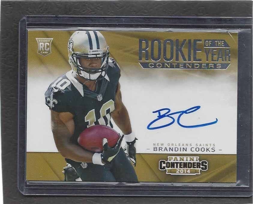 BRANDIN COOKS 2014 PANINI CONTENDERS ROOKIE OF THE YEAR ON CARD AUTO RC