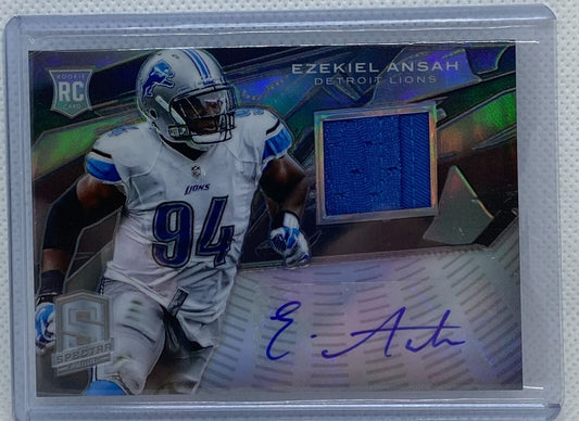 EZEKIEL ANSAH 2013 PANINI SPECTRA SILVER PRIZM JERSEY ROOKIE AUTO RC #D 88/99