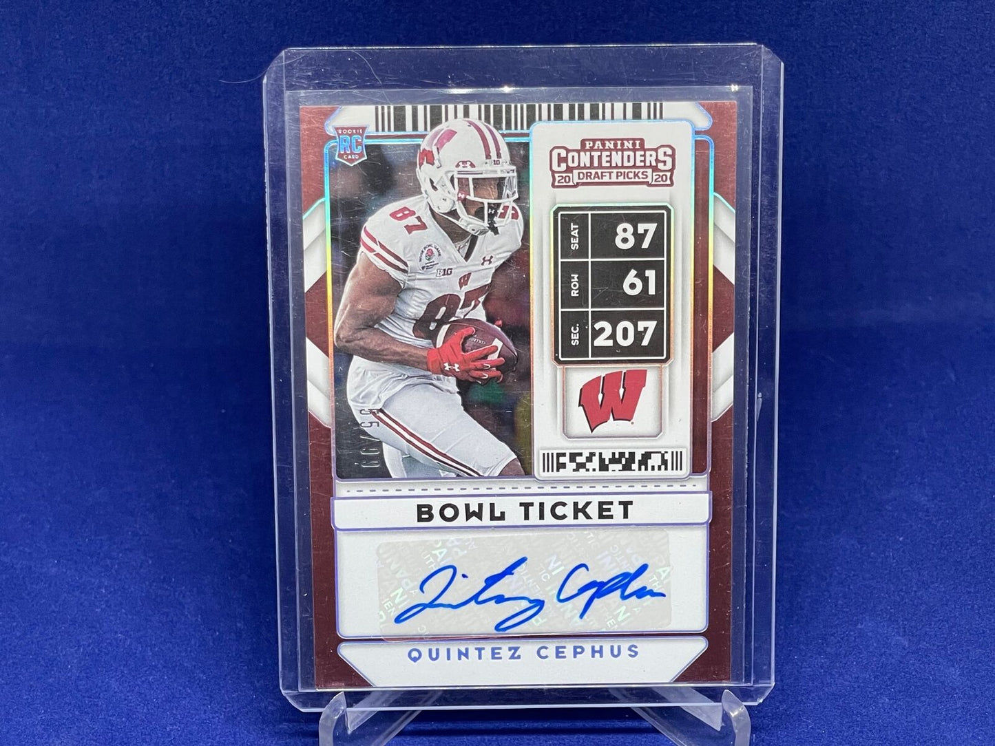 QUINTEZ CEPHUS 2020 PANINI CONTENDERS DRAFT PICKS BOWL TICKET AUTO RC #D 55/99