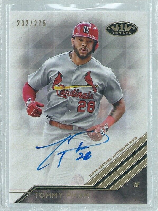 TOMMY PHAM 2018 TOPPS TIER ONE ON CARD AUTO #D 202/275