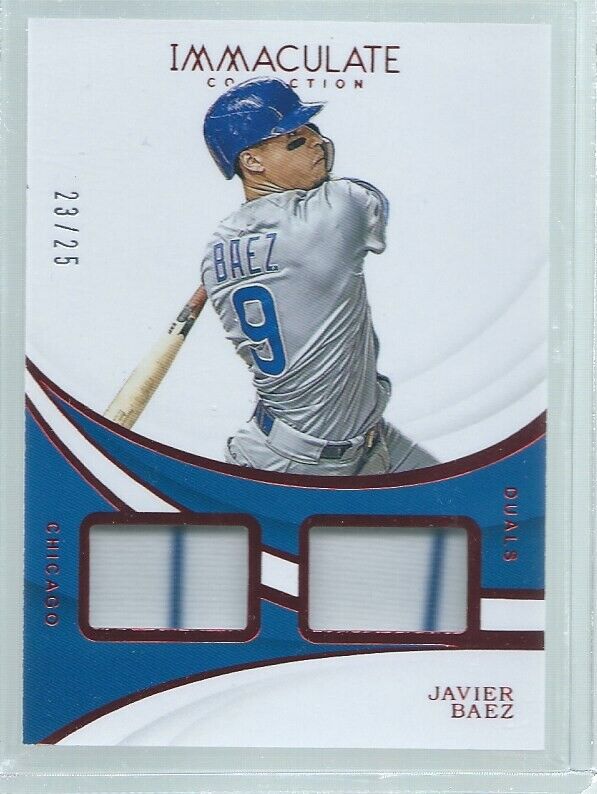 JAVIER BAEZ 2019 IMMACULATE RED DUAL 2 COLOR PATCH #D 23/25