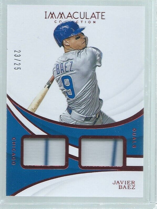 JAVIER BAEZ 2019 IMMACULATE RED DUAL 2 COLOR PATCH #D 23/25