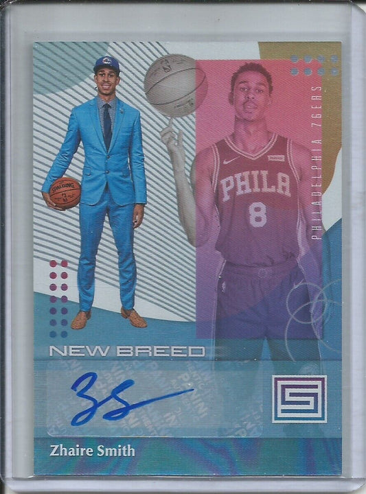 ZHAIRE SMITH 2018-19 PANINI STATUS NEW BREED AUTO ROOKIE RC