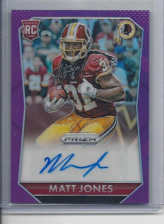 MATT JONES 2015 PANINI PRIZM PURPLE REFRACTOR PRIZMS REDSKINS ROOKIE AUTO RC