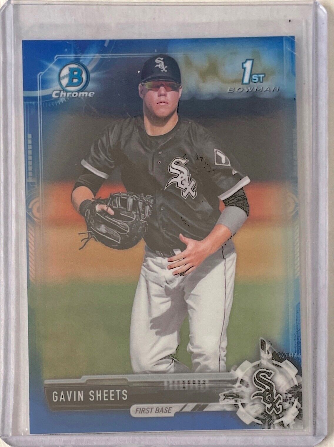 GAVIN SHEETS 2017 BOWMAN CHROME 1ST PROSPECT BLUE REFRACTOR #D 062/150