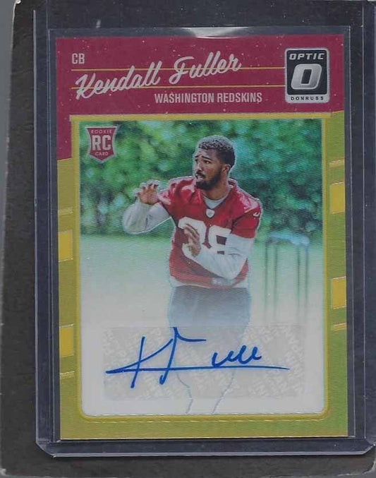 KENDALL FULLER 2016 PANINI DONRUSS OPTIC GOLD HOLO ROOKIE AUTO RC #D 5/10