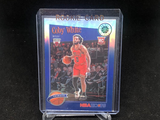 COBY WHITE 2019-20 PANINI HOOPS PREMIUM STOCK BLUE PRIZM RC # 295